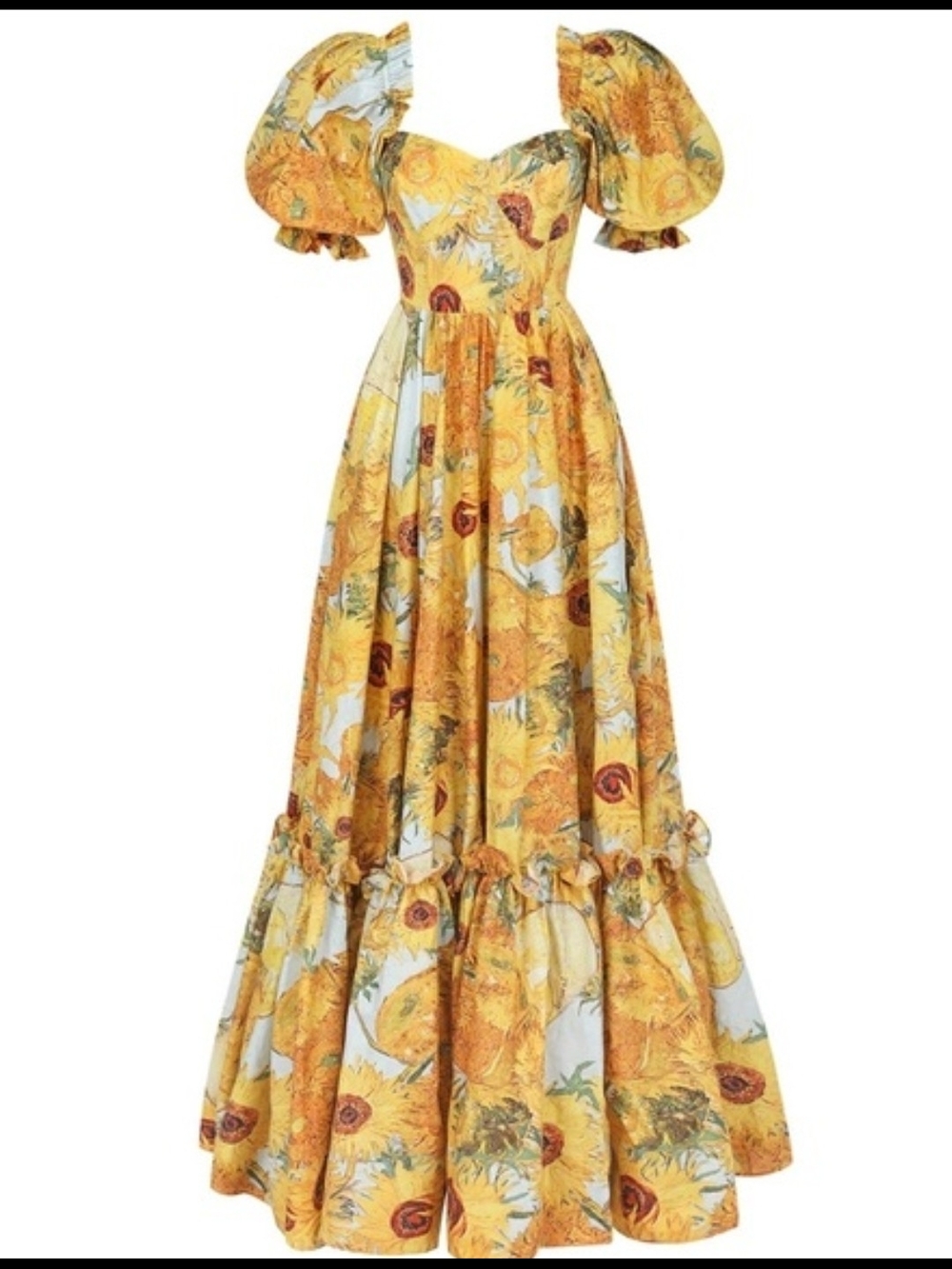 Selkie The Ritz Cotton Dress In Van Gogh Sunflowers
